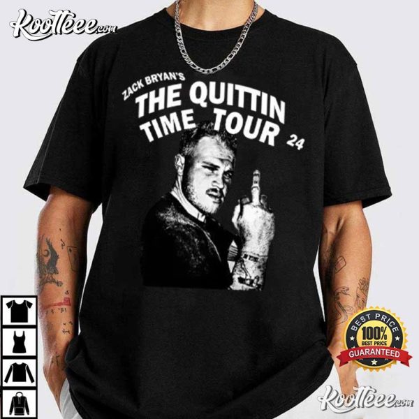 Zach Bryan Middle Finger The Quittin Time Tour 24 T-Shirt