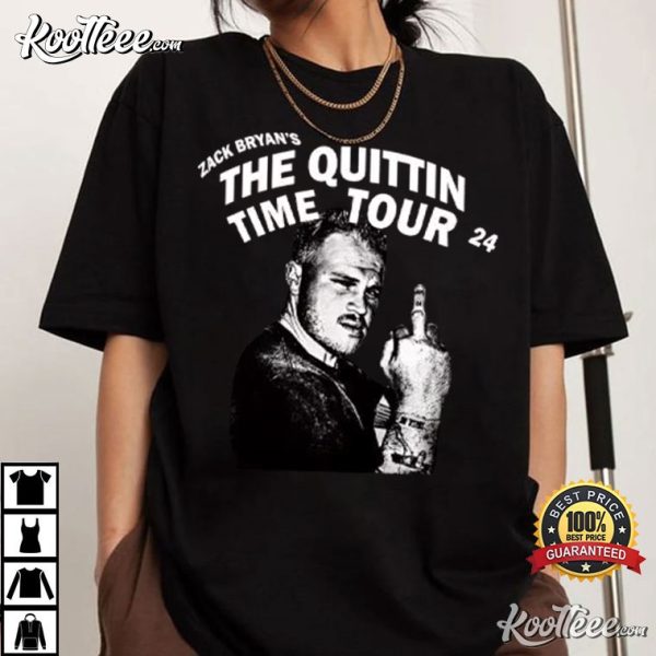 Zach Bryan Middle Finger The Quittin Time Tour 24 T-Shirt