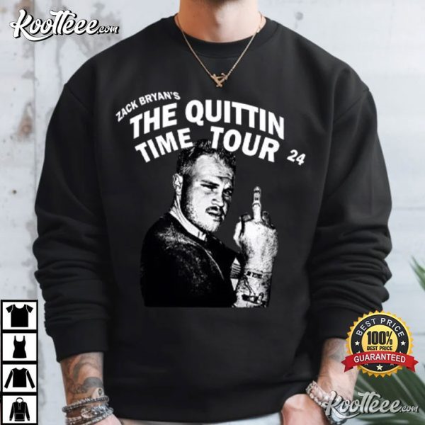 Zach Bryan Middle Finger The Quittin Time Tour 24 T-Shirt