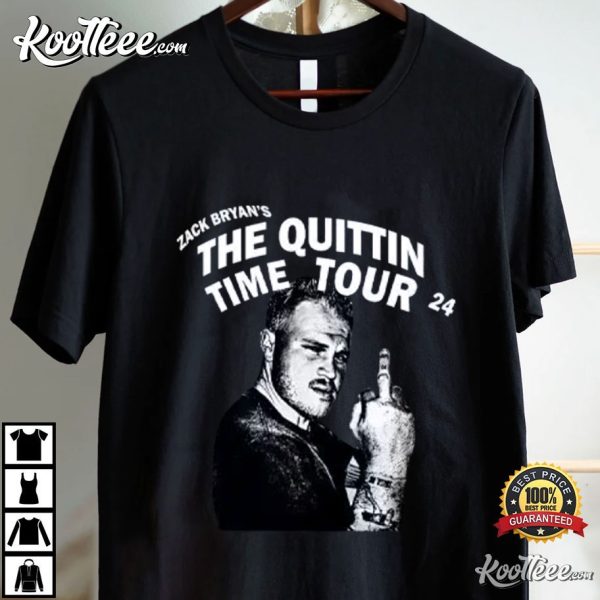 Zach Bryan Middle Finger The Quittin Time Tour 24 T-Shirt