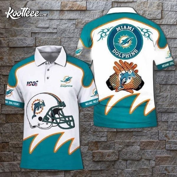 100th NFL Miami Dolphins Polo Shirt