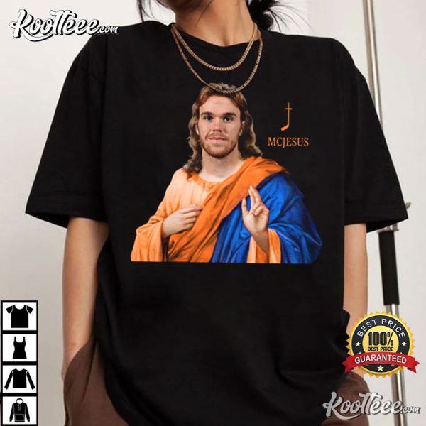 Connor McDavid McJesus Oilers Hockey T-Shirt