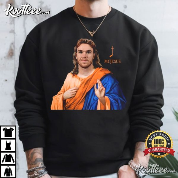 Connor McDavid McJesus Oilers Hockey T-Shirt