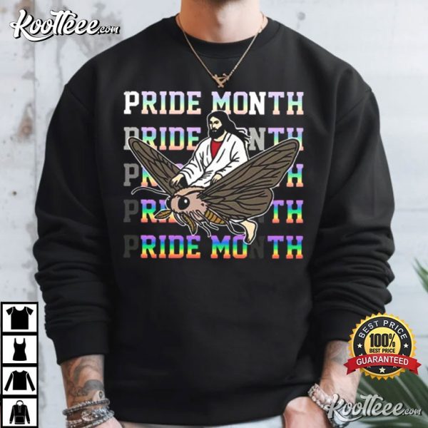 Pride Month Jesus Ride Moth T-Shirt