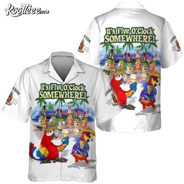 Jameson It’s Five O’Clock Somewhere Parrot Hawaiian Shirt