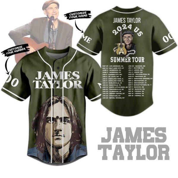 James Taylor 2024 US Summer Tour Custom Baseball Jersey