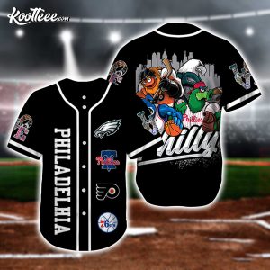Philadelphia Eagles Phillies Flyers 76ers Philly Baseball Jersey Philadelphia Eagles Phillies Flyers 76ers Philly Baseball Jersey