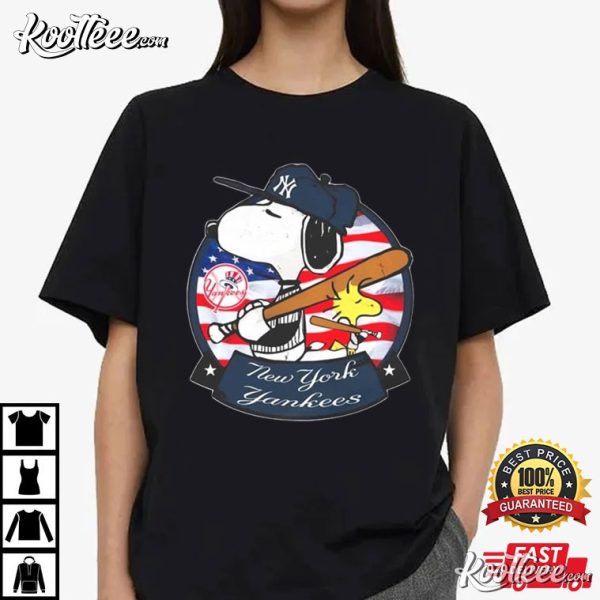 New York Yankees Snoopy And Woodstock 4th Of July T-Shirt