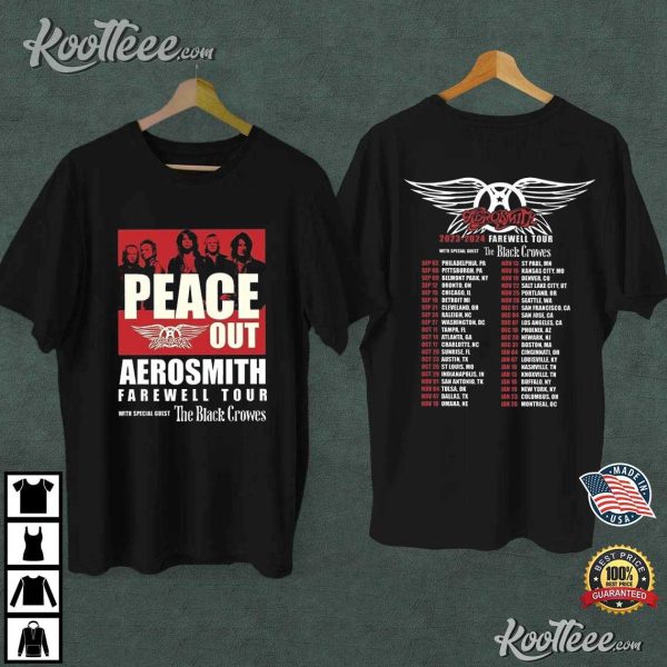 Aerosmith The Black Crowes Peace Out Farewell Tour T-Shirt