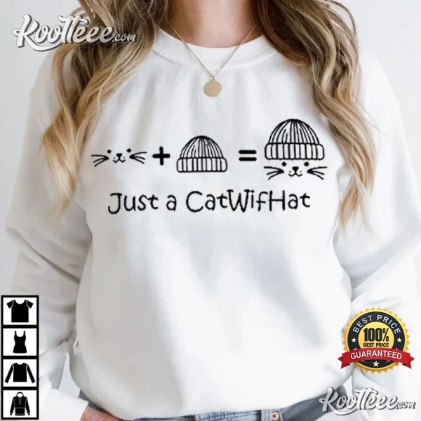 Just A Catwifhat Funny T-Shirt