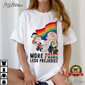 More Pride Less Prejudice Peanuts Characters T-Shirt More Pride Less Prejudice Peanuts Characters T-Shirt