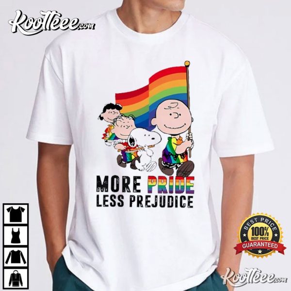 More Pride Less Prejudice Peanuts Characters T-Shirt