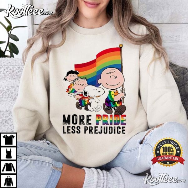 More Pride Less Prejudice Peanuts Characters T-Shirt