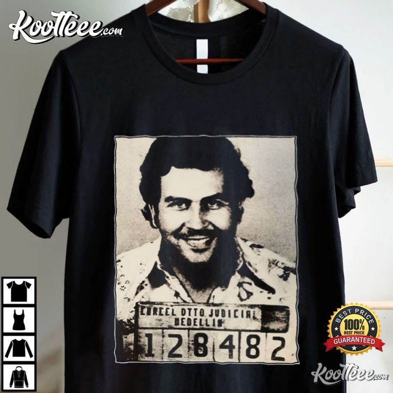 👕 Pablo Escobar Mug Shot Men's Cotton T-Shirt – Gildan 5000 – Heavyweight