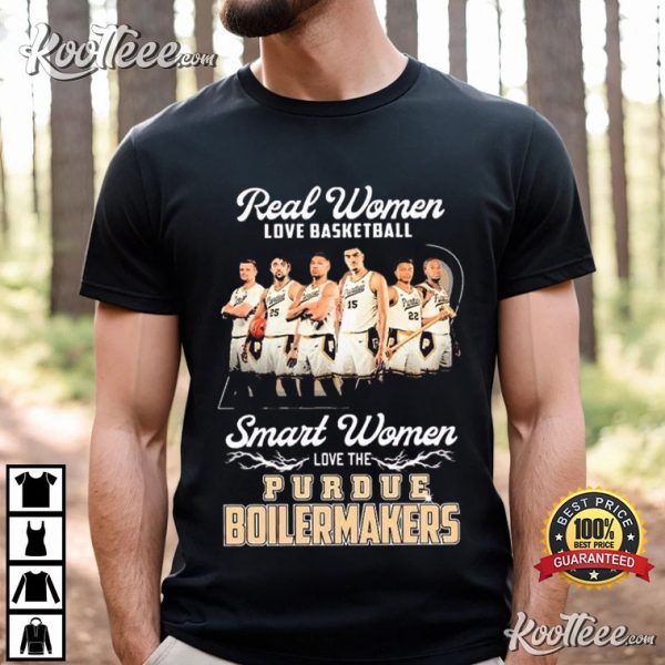 Purdue Boilermakers Real Women Love Basketball T-Shirt