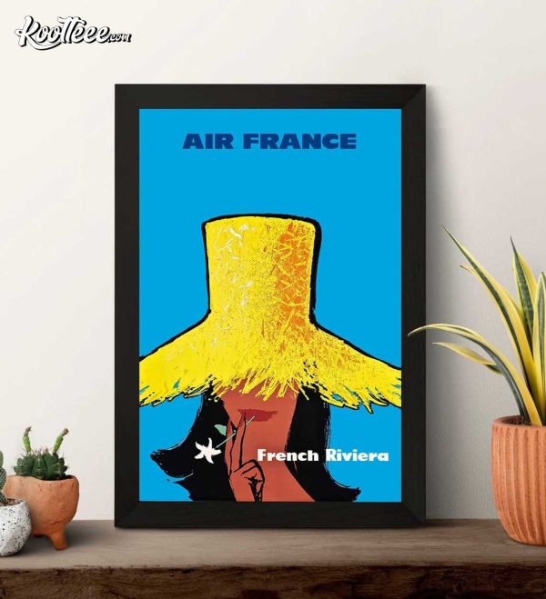 Air France French Riviera Vintage Airline Travel Poster