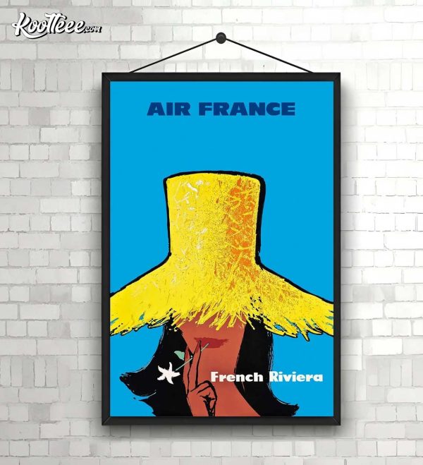 Air France French Riviera Vintage Airline Travel Poster