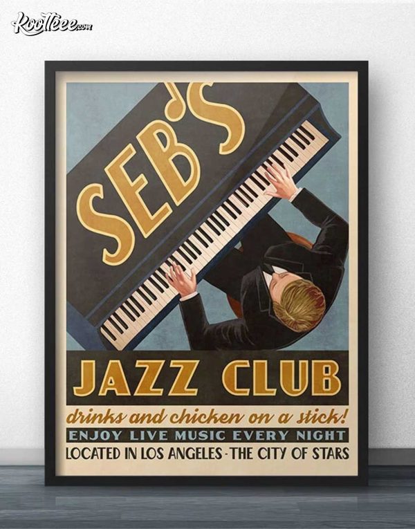 La La Land Seb’s Jazz Club Retro Vintage Poster