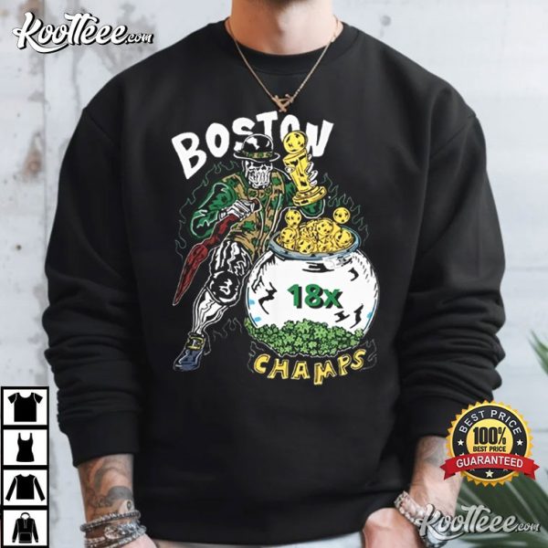 Boston Celtics 18X World Champions Lucky The Leprechaun T-Shirt