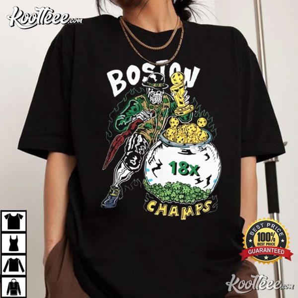 Boston Celtics 18X World Champions Lucky The Leprechaun T-Shirt