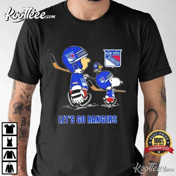 New York Rangers Peanuts Characters Lets Go Rangers T-Shirt