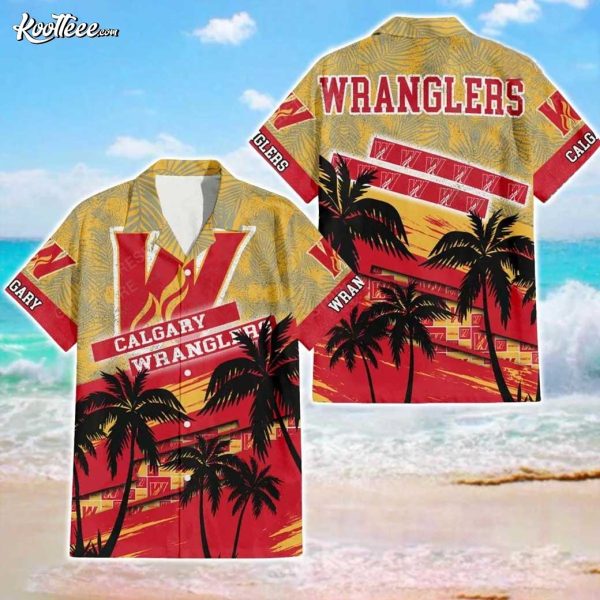 Calgary Wranglers AHL Aloha Hawaiian Shirt