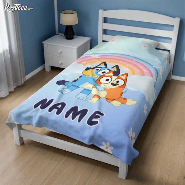 Bluey And Bingo Custom Fleece Blanket