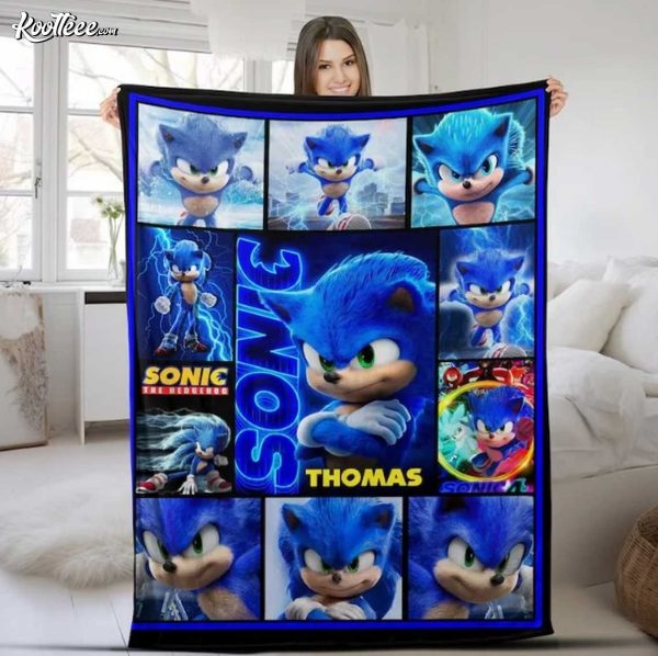 Sonic The Hedgehog Custom Name Blanket