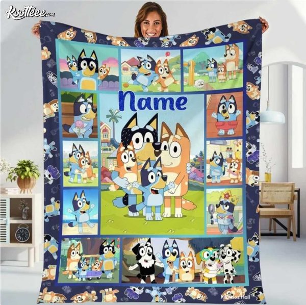 Bluey Family Personalized Fleece Blanket