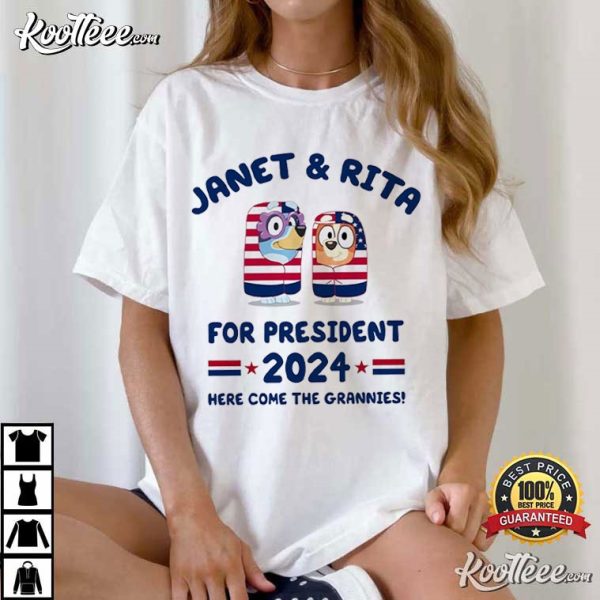 Janet And Rita For President 2024 Election Bluey Lover T-Shirt