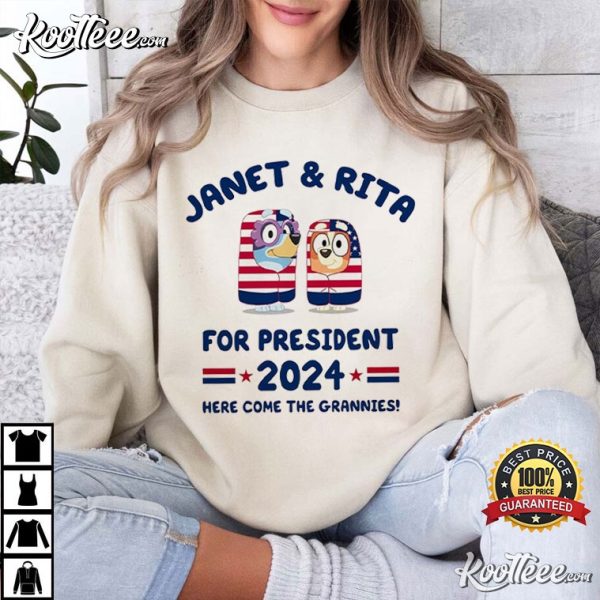 Janet And Rita For President 2024 Election Bluey Lover T-Shirt