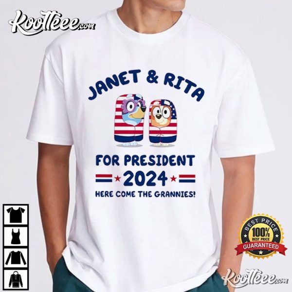 Janet And Rita For President 2024 Election Bluey Lover T-Shirt