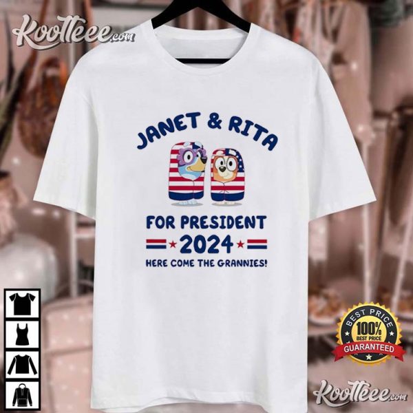 Janet And Rita For President 2024 Election Bluey Lover T-Shirt