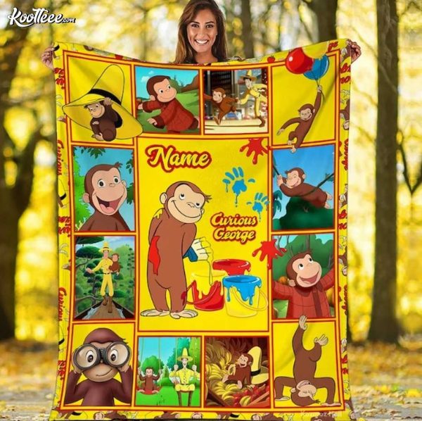 Curious George Personalized Fleece Blanket