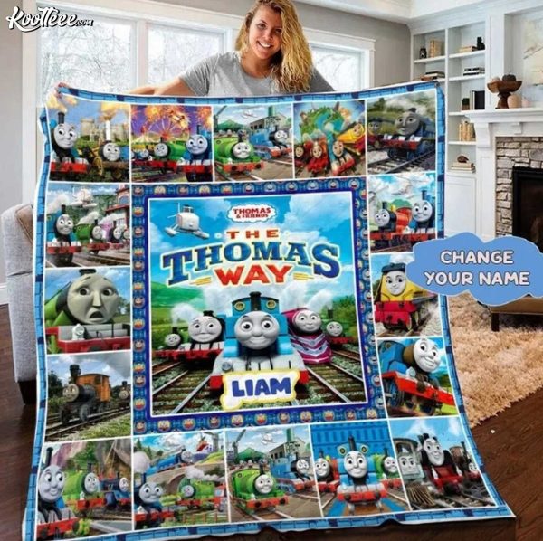 Thomas And Friends Gift For Kids Custom Name Blanket