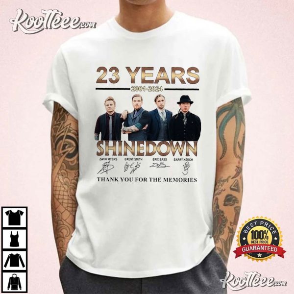 Shinedown 23 Years Signatures 2024 T-Shirt