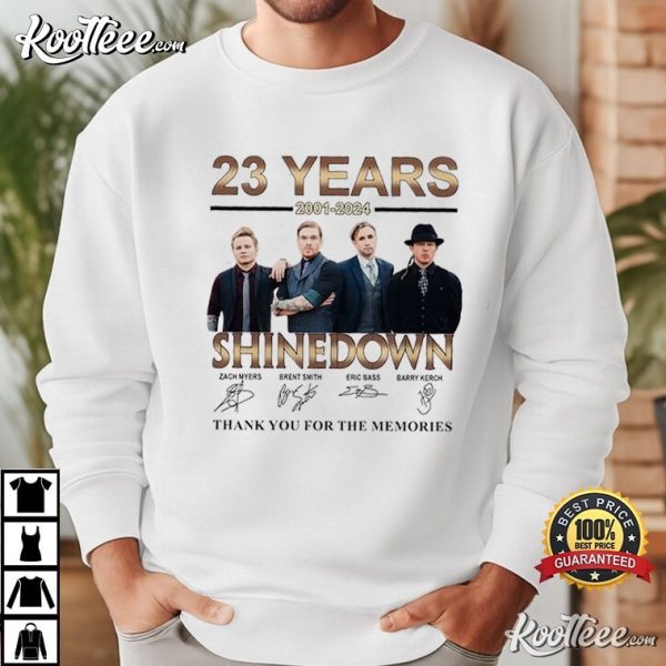 Shinedown 23 Years Signatures 2024 T-Shirt