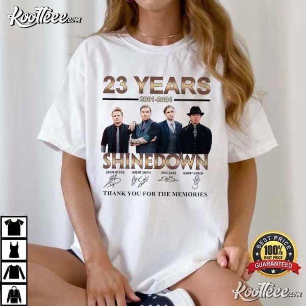 Shinedown 23 Years Signatures 2024 T-Shirt