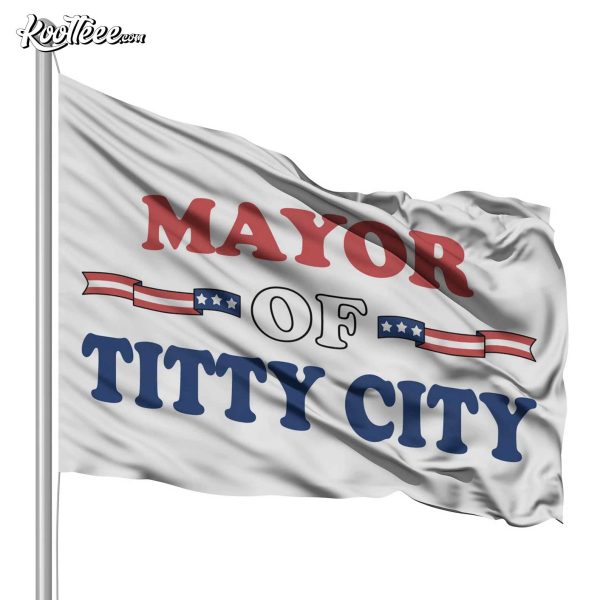 Mayor Of Titty City Funny American Flag