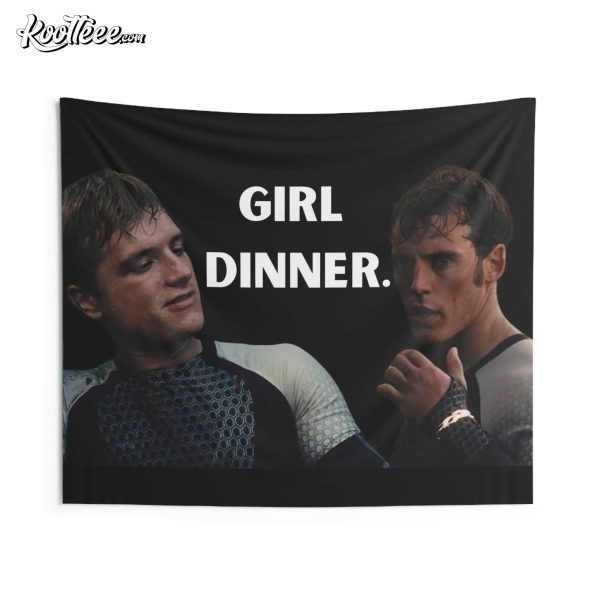 Peeta Mellark And Finnick Odair Hunger Games Girl Dinner Wall Tapestry