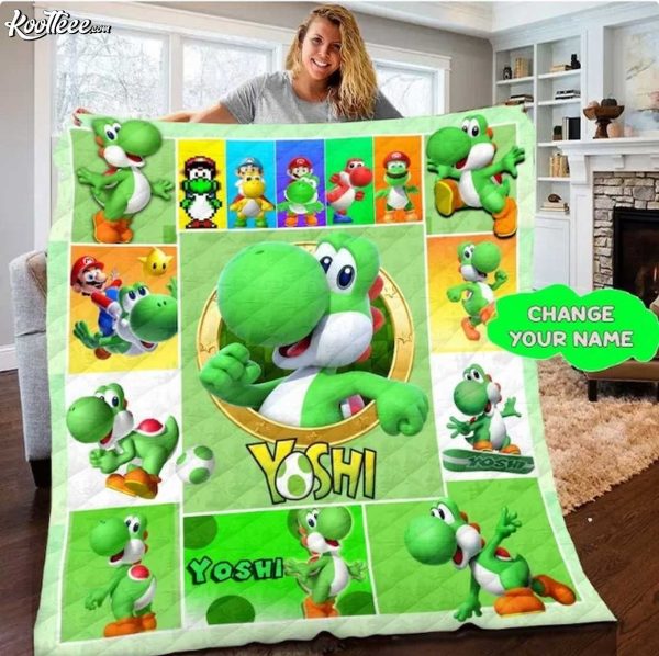 Personalized Yoshi Super Mario Game Fleece Blanket