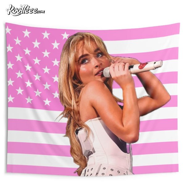 Sabrina Carpenter American Flag Wall Tapestry