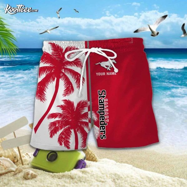 Calgary Stampeders CFL Tropical Hawaiian Shirt And Shorts