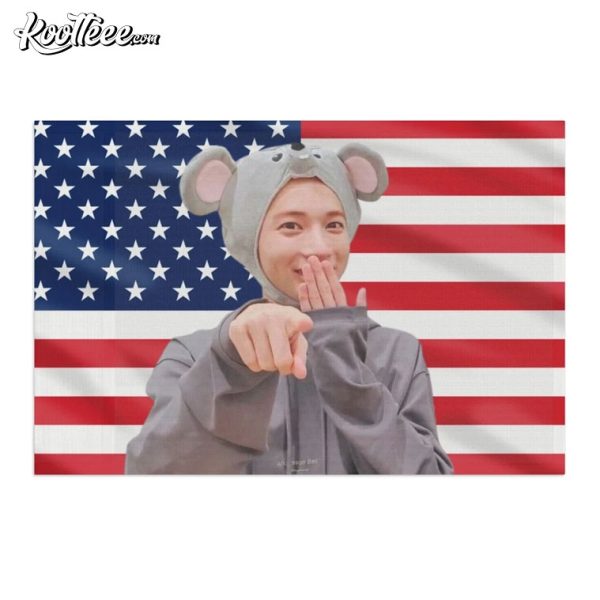 TXT Taehyun Mouse Meme American Flag