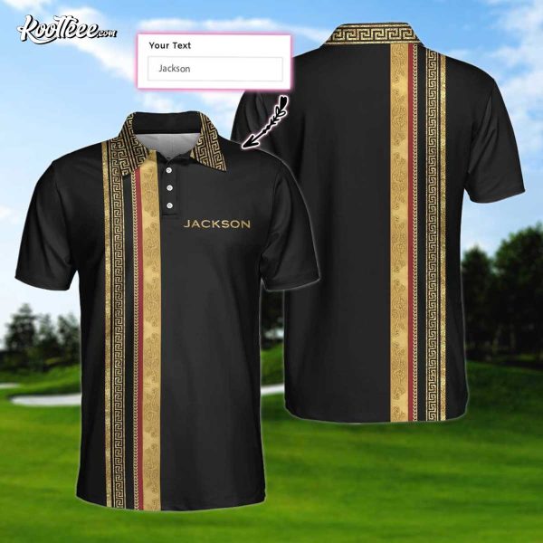 Personalized Luxury Baroque Pattern Golf Polo Shirt