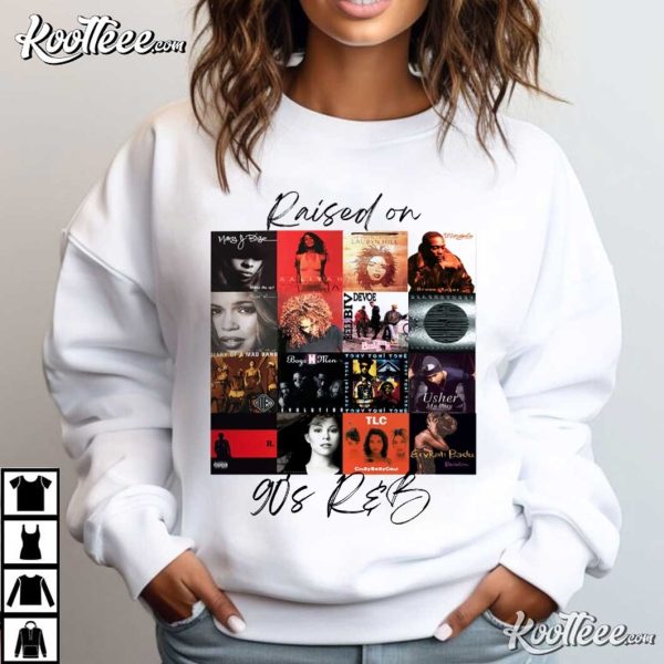 Raised On 90s RB Album Cover Music Lover T-Shirt