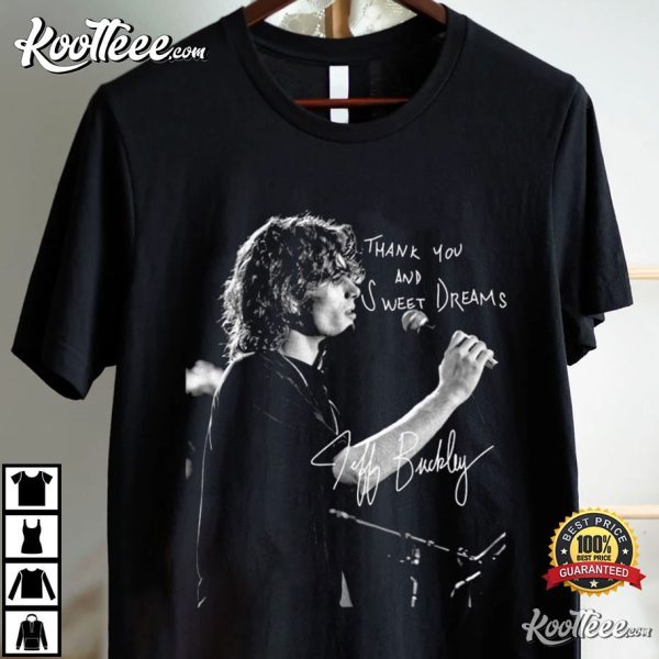 Jeff Buckley Thank You And Sweet Dreams Signature T-Shirt