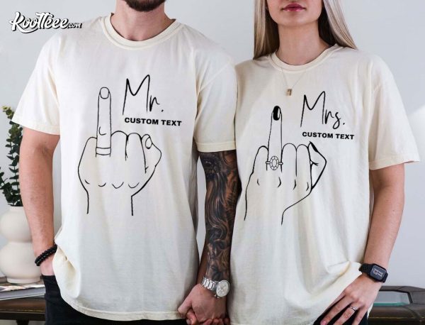 Mr And Mrs Custom Bride Groom Wedding Gift Couple Shirts