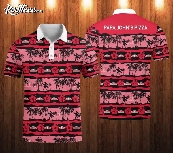 Papa Johns Pizza Tropical Aloha Polo Shirt