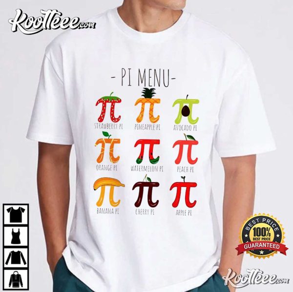 Pi Menu Pi Day Math Teacher Gift T-Shirt